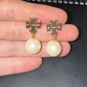 Tory Burch Gold and Pearl Earrings